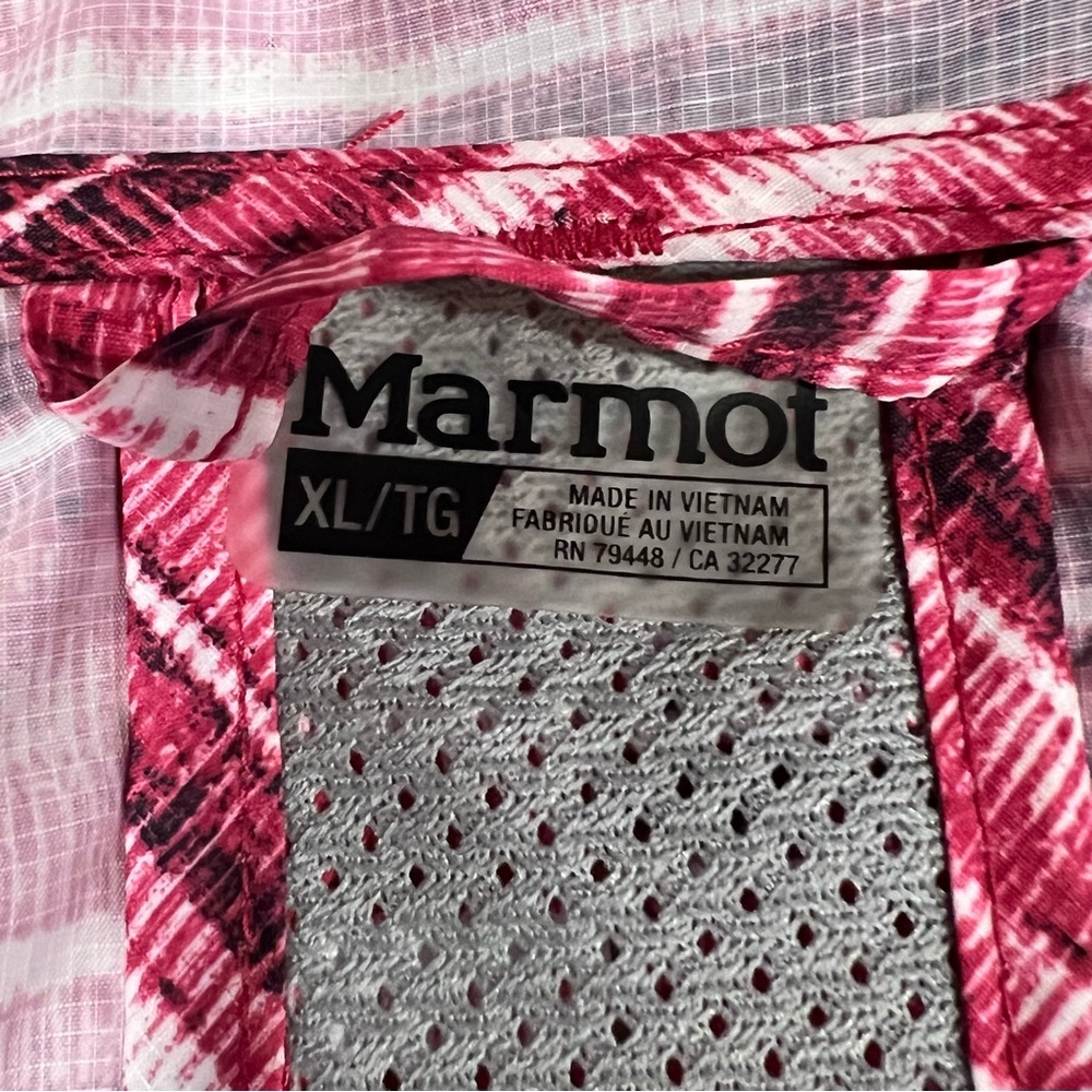 Marmot‎ women's size XL lightweight hooded windbreaker jacket pink thumbholes - Picture 3 of 14